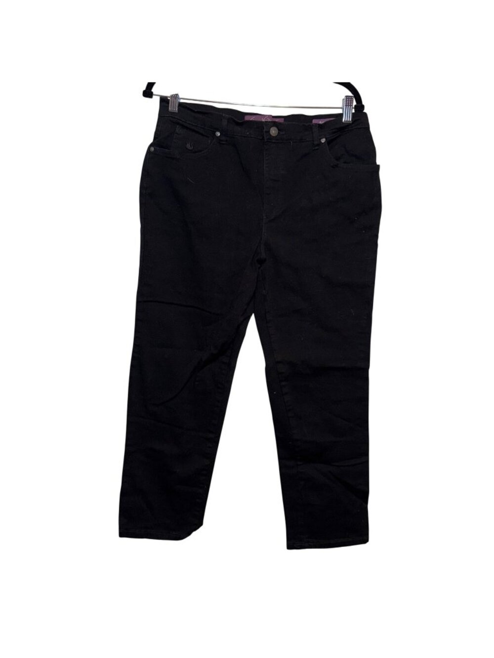 Gloria Vanderbilt Amanda Black Slimming Jeans Womens Size 14 Straight Leg
